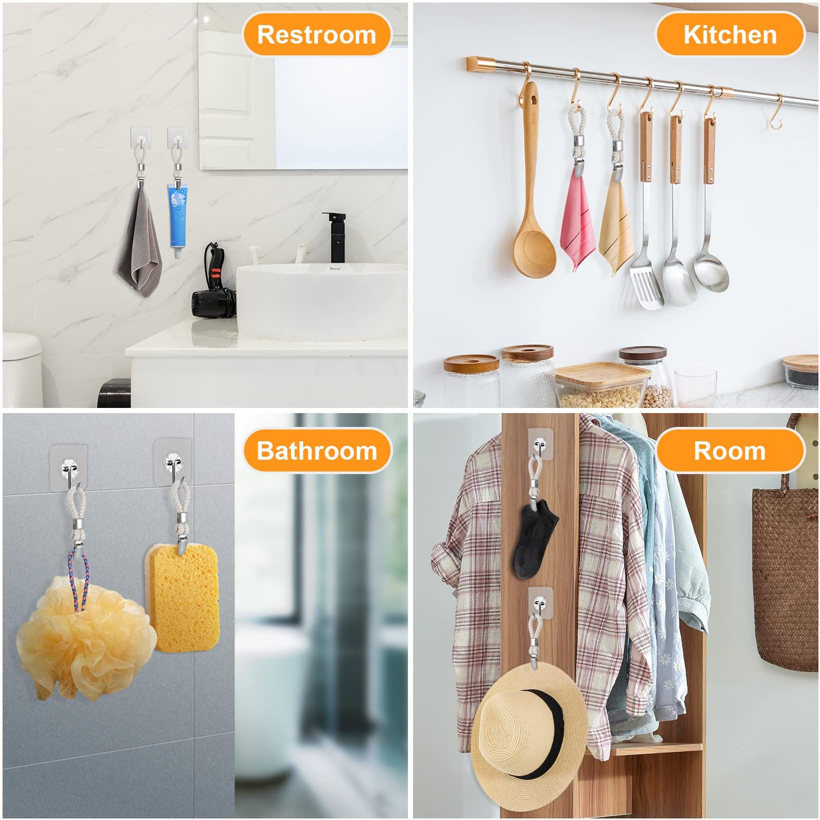 6 Pack Hanging Tea Towels Clip view 4