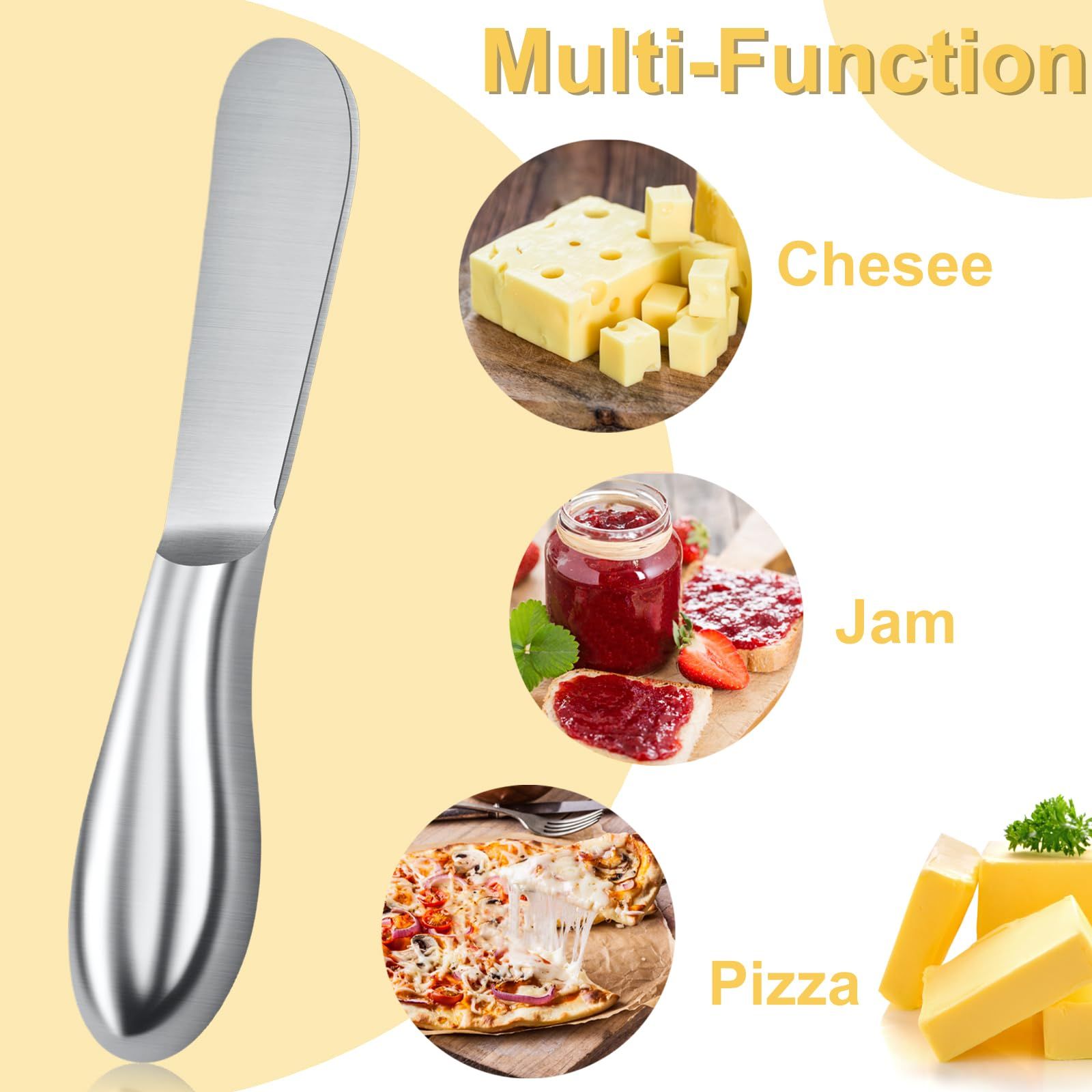 2 pcs Stainless Steel Multipurpose Cheese and Butter Spreader Knives Butter view 4