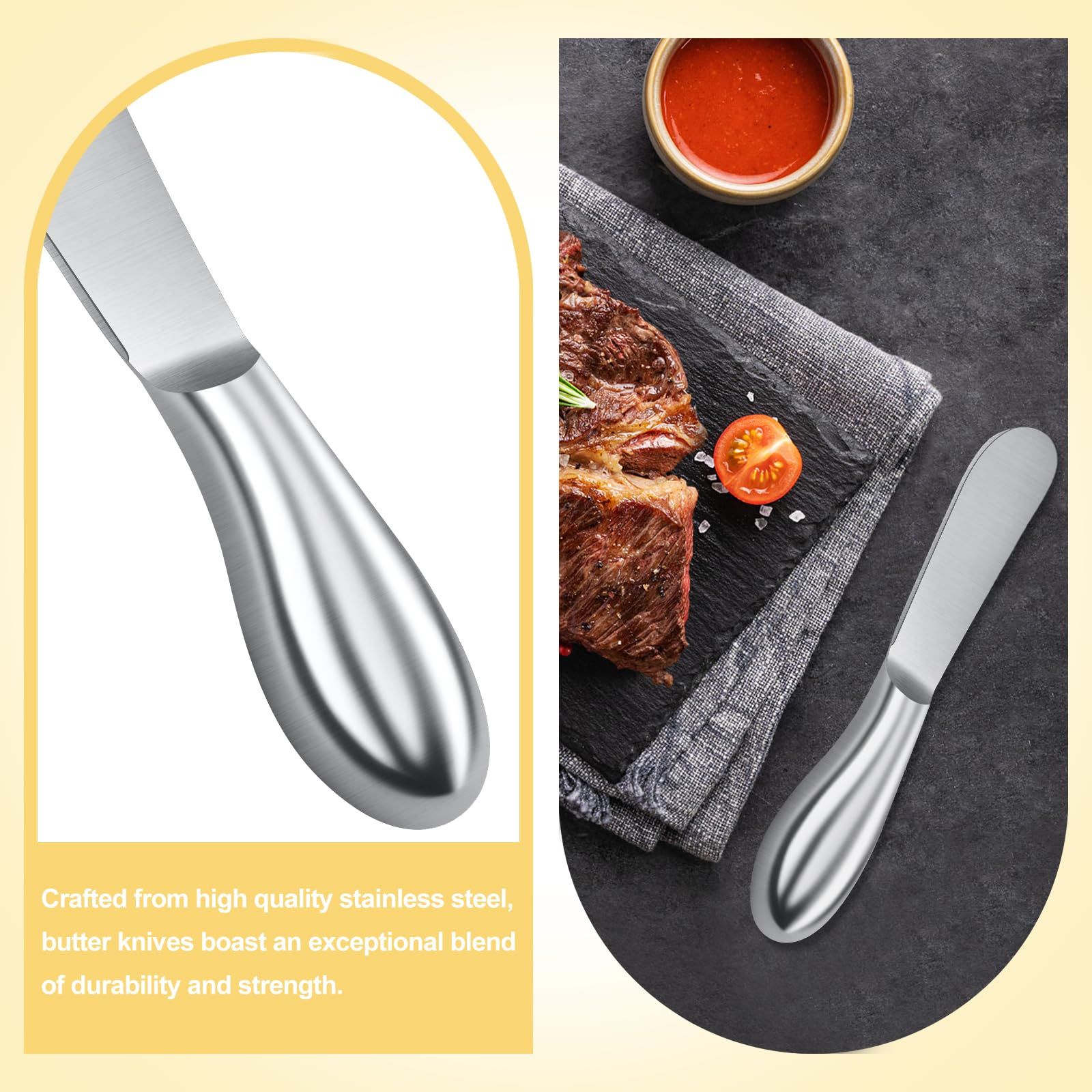 2 pcs Stainless Steel Multipurpose Cheese and Butter Spreader Knives Butter view 5