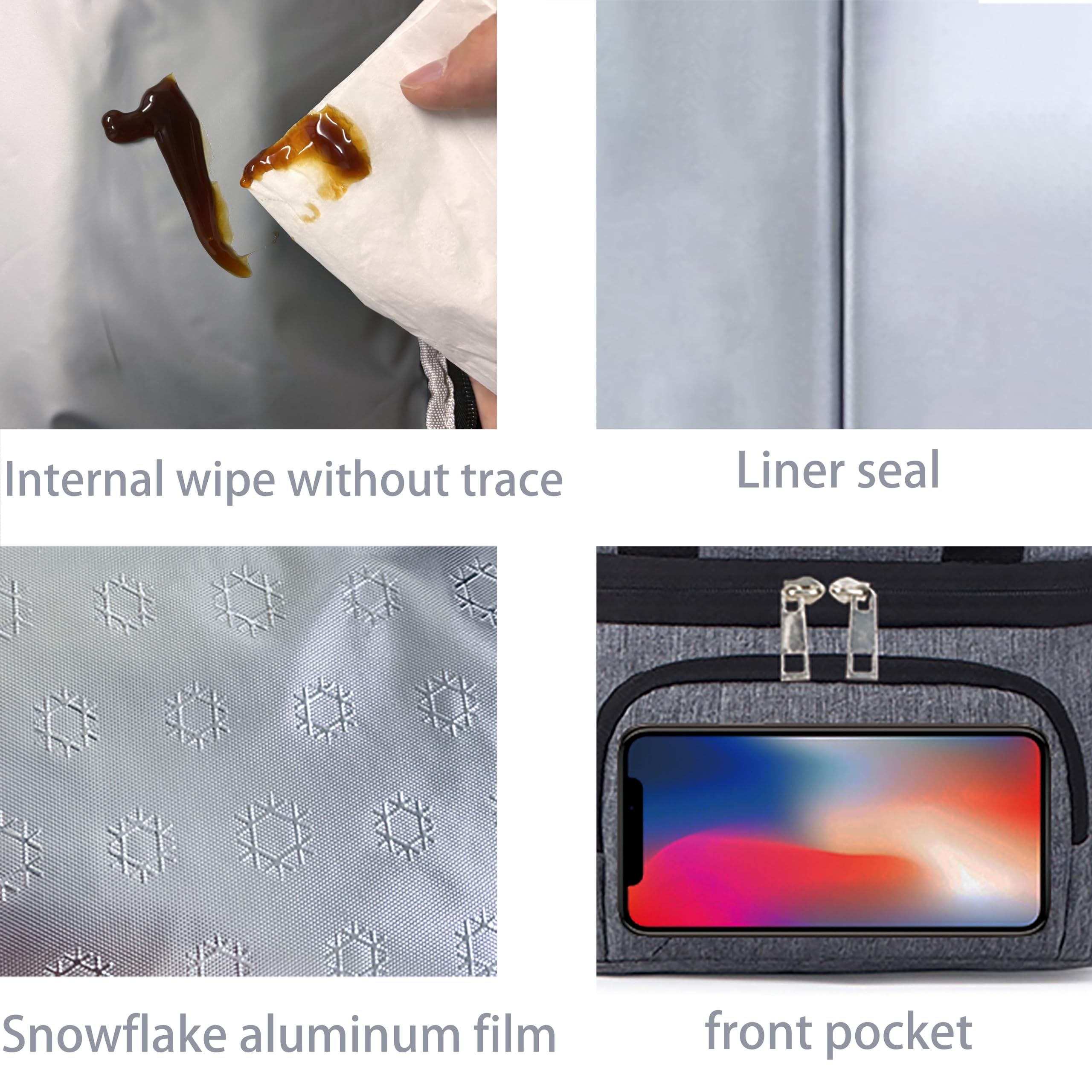 Insulated Lunch Bag for Women/Men - Reusable Lunch Box for Office Picnic view 3