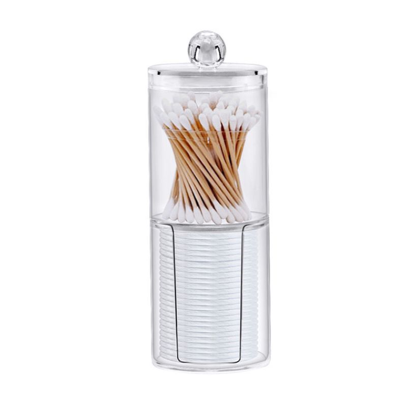 Transparent Cotton Ball Pad Swabs Make Up Pads Dispenser Holder Organizer