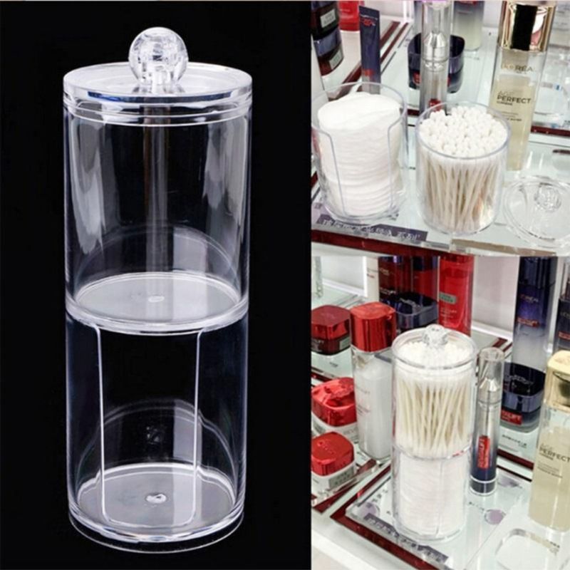 Transparent Cotton Ball Pad Swabs Make Up Pads Dispenser Holder Organizer view 2