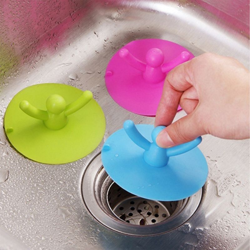 3 Pack Cute Human-Shaped Floor Drain Plug Household Kitchen Toilet Bathroom view 2