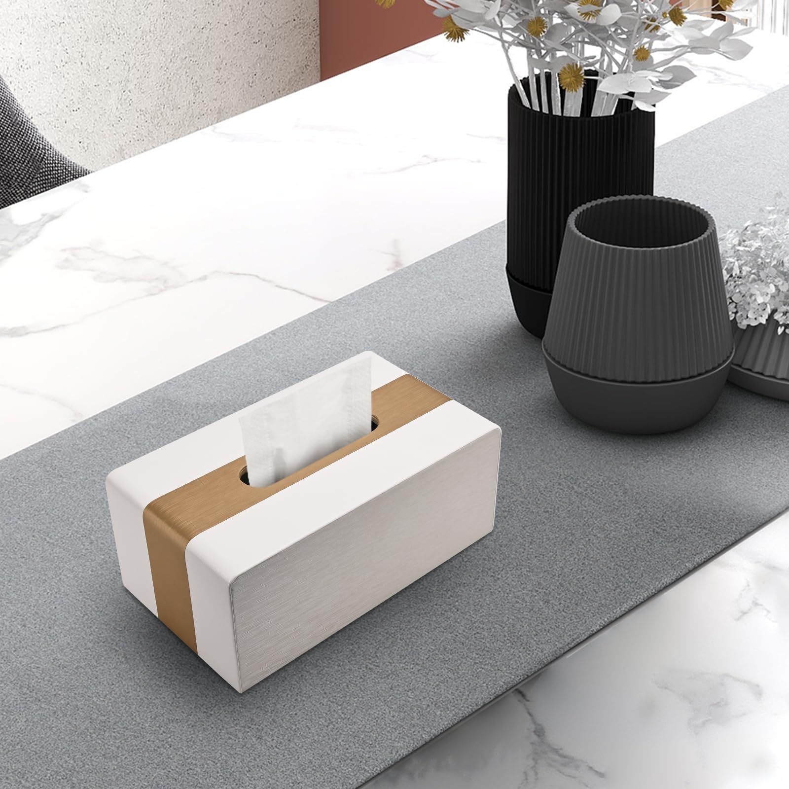 Tissue Box Cover, New Kleenex Box Covers Rectangular Tissue Holder for view 3