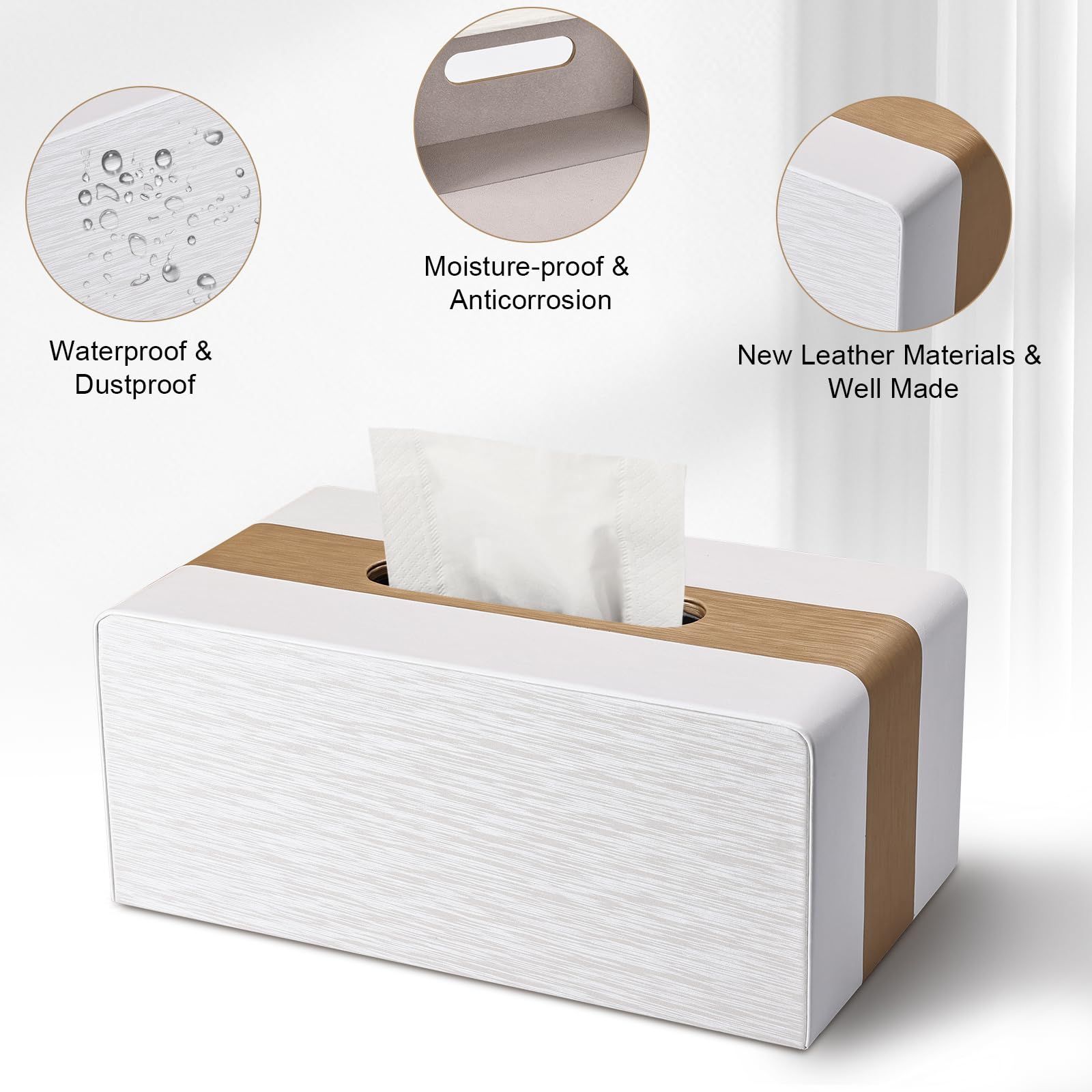 Tissue Box Cover, New Kleenex Box Covers Rectangular Tissue Holder for view 4
