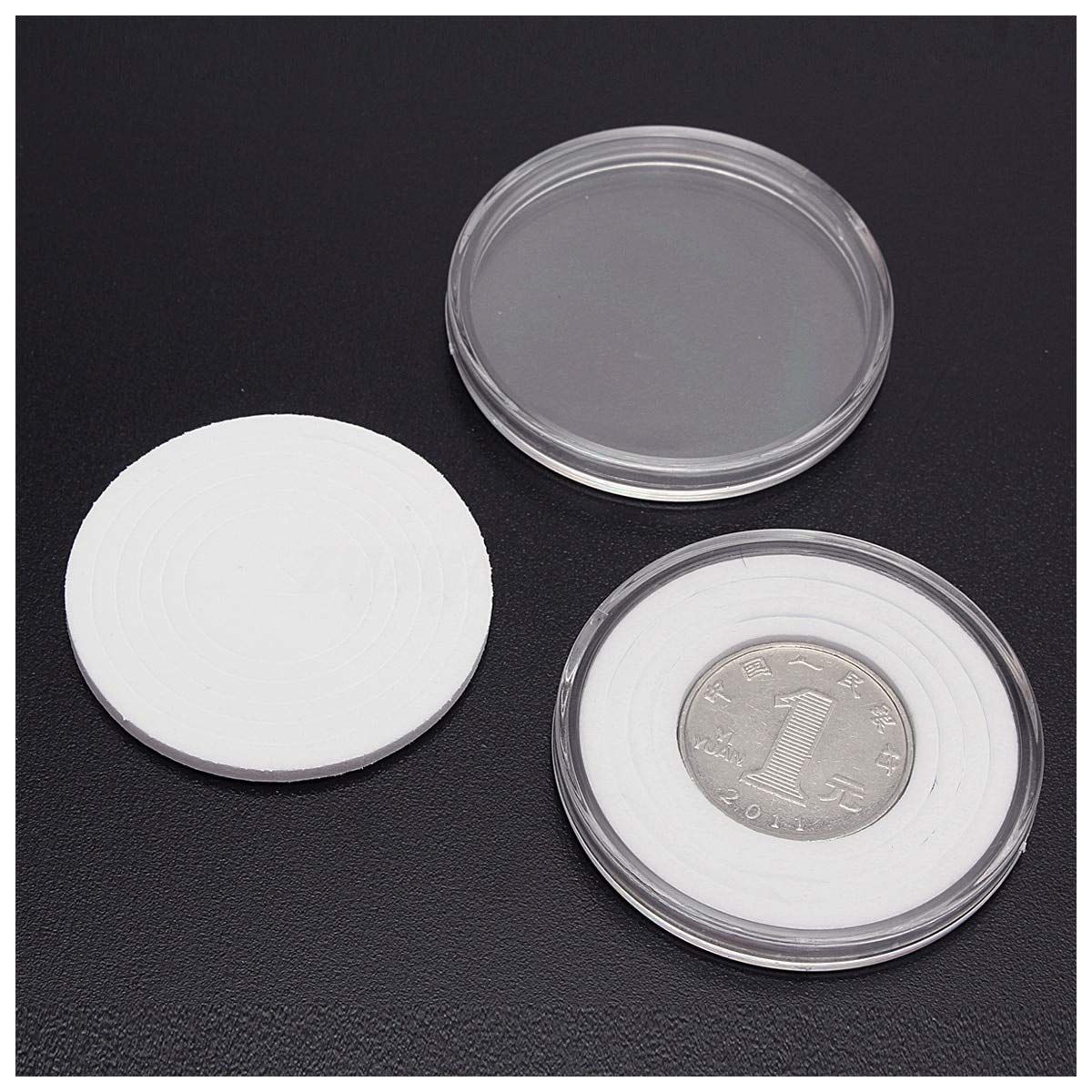 30 Pcs 30mm Coin Cases Capsules Holder Applied Clear Plastic Round Storage Box view 3