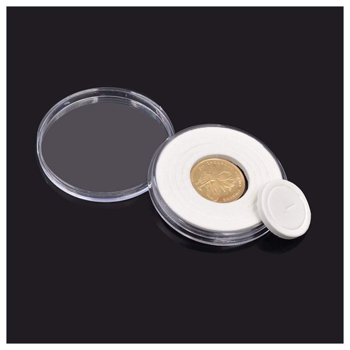 30 Pcs 30mm Coin Cases Capsules Holder Applied Clear Plastic Round Storage Box view 4