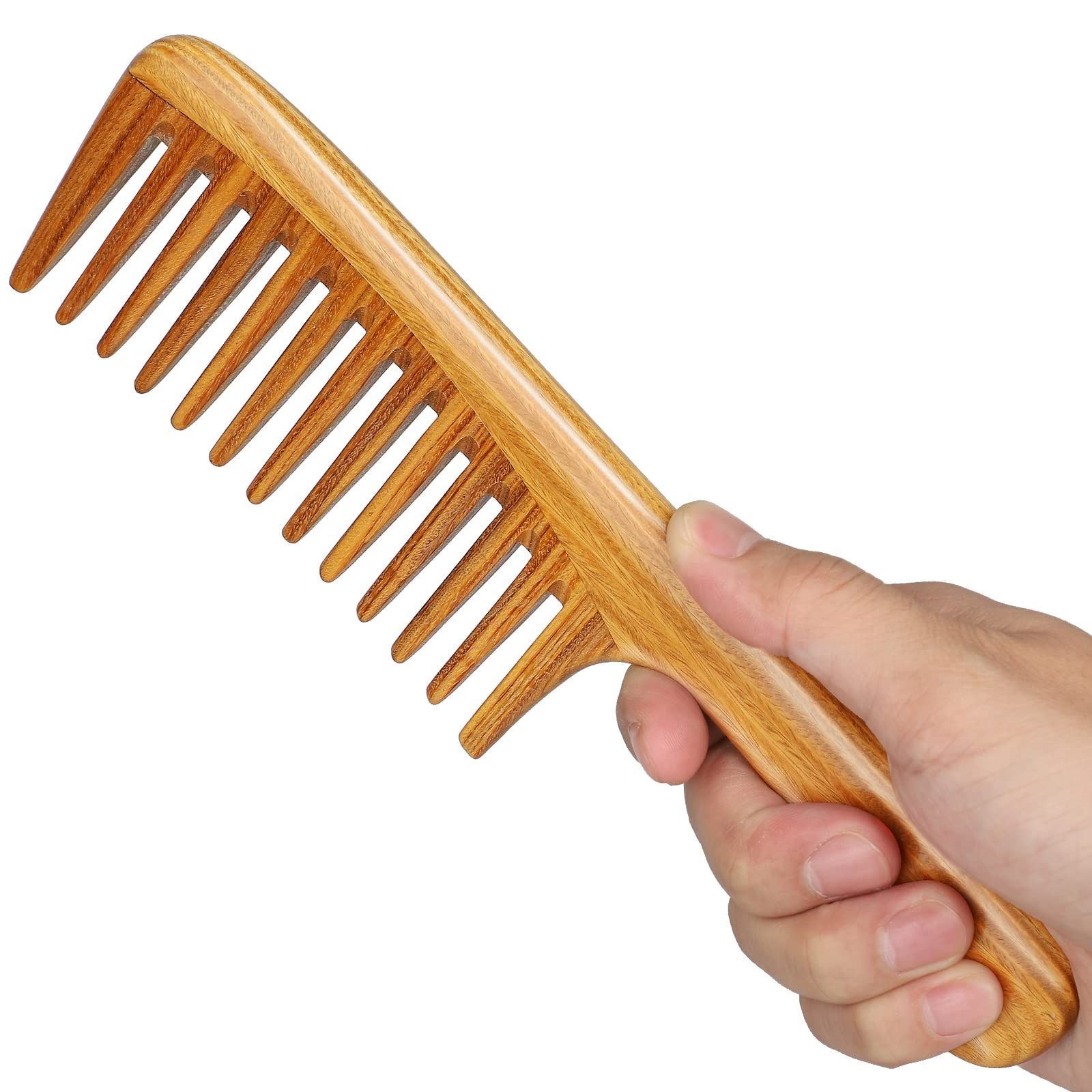 Natural Sandalwood Hair Combs - Anti-Static Helps to relieve tension and view 3