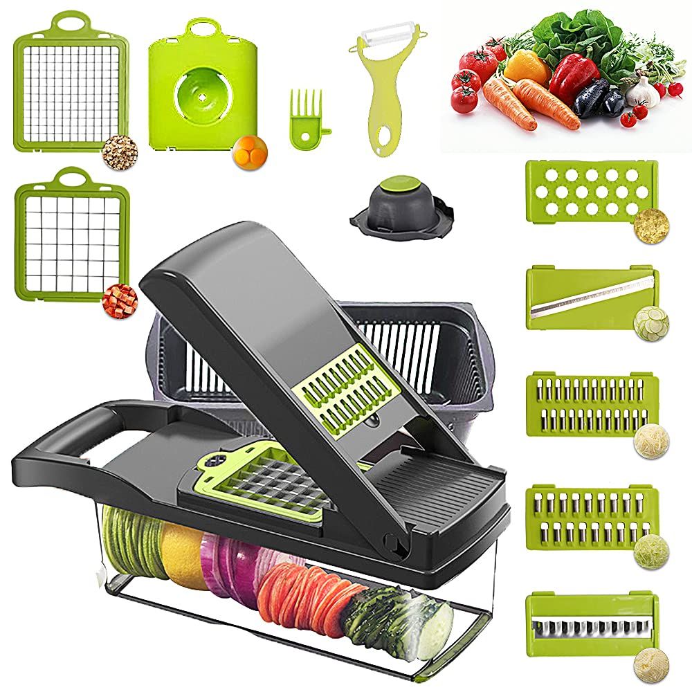 Vegetable Chopper Slicer Cutter Chopper and Grater 12 in 1 Vegetable Slicer
