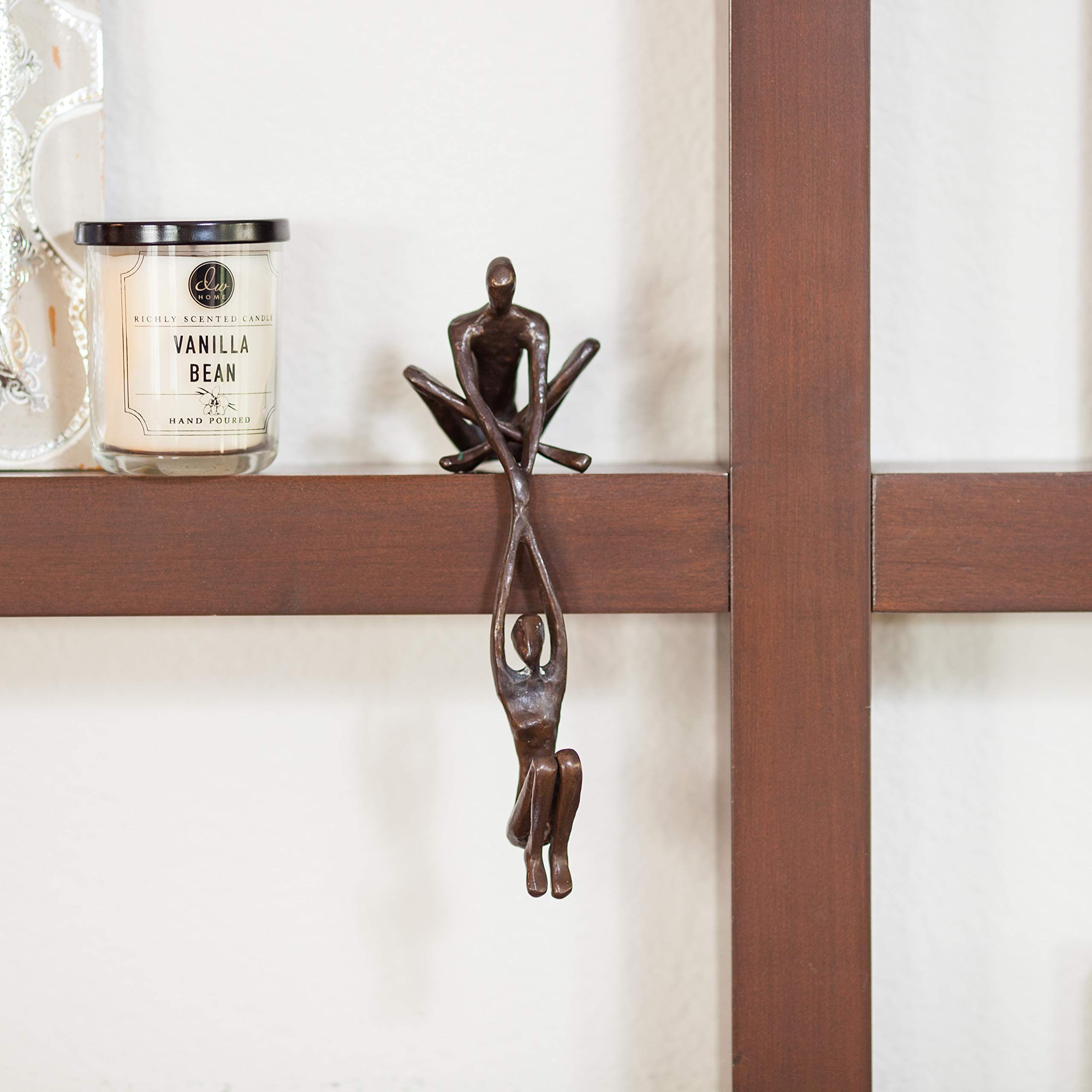 Contemporary Metal Shelf Décor - Bronze Sculpture - Man Lifting Woman from view 4