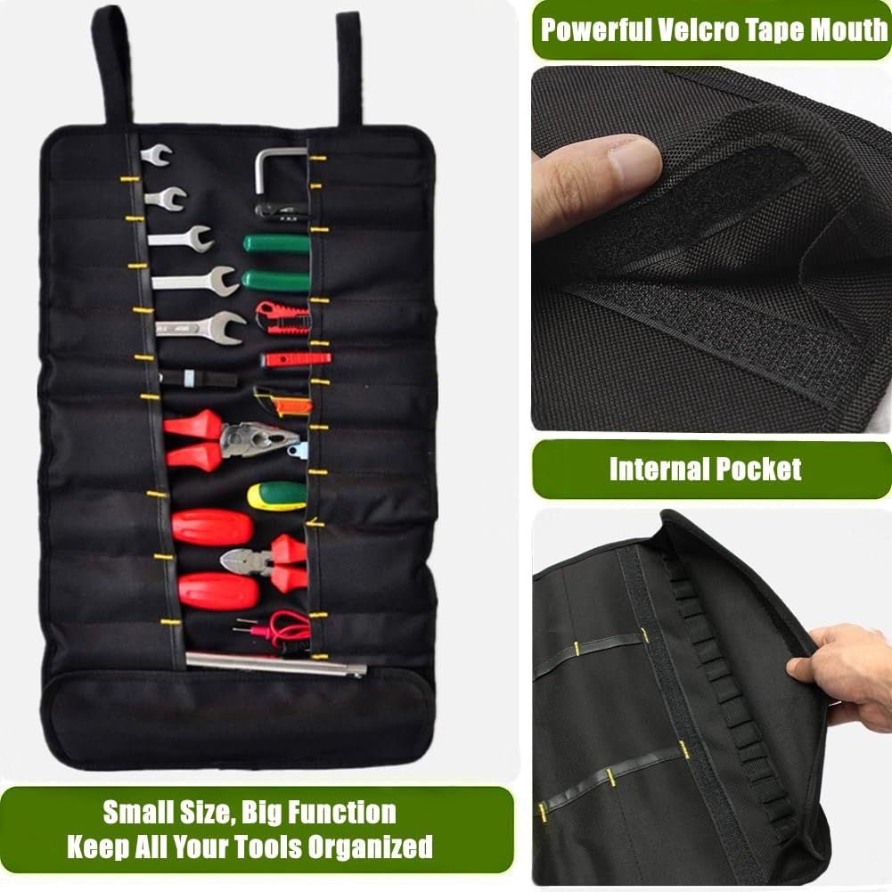 Wrench Roll Up Pouch, Wrench Organizer & Tool Pouch for 10 Sockets, Roll Up view 3
