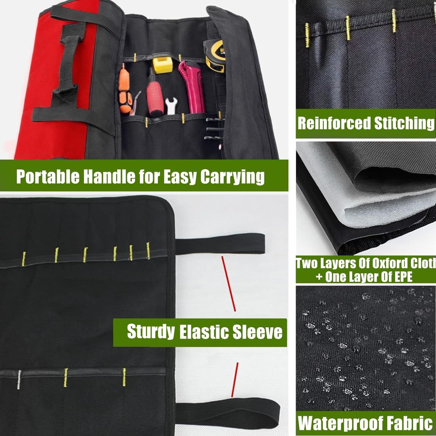 Wrench Roll Up Pouch, Wrench Organizer & Tool Pouch for 10 Sockets, Roll Up view 4