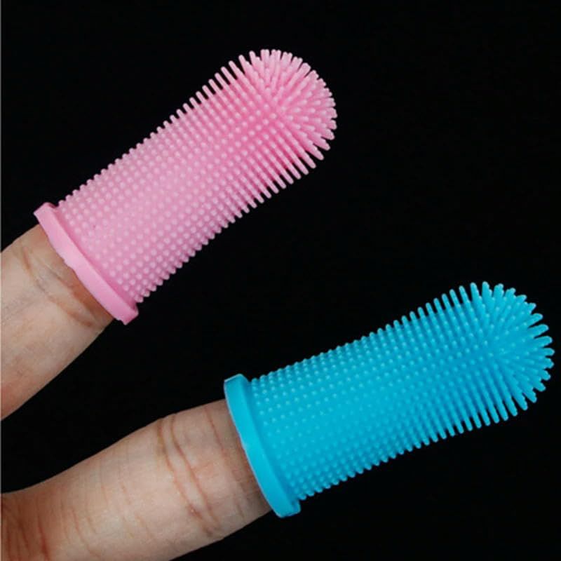 Pet Silicone Toothbrush Pet Oral Cleaning Dog Finger Toothbrush Preventing view 4