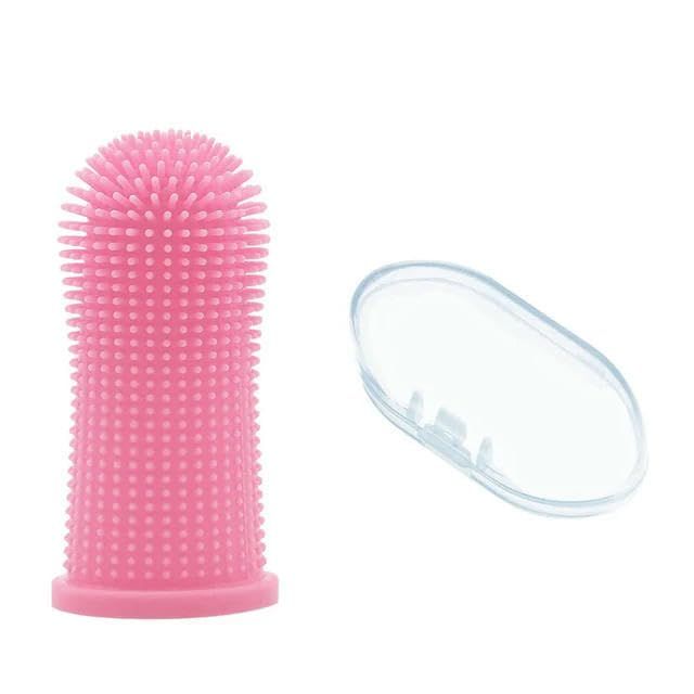 Pet Silicone Toothbrush Pet Oral Cleaning Dog Finger Toothbrush Preventing view 5