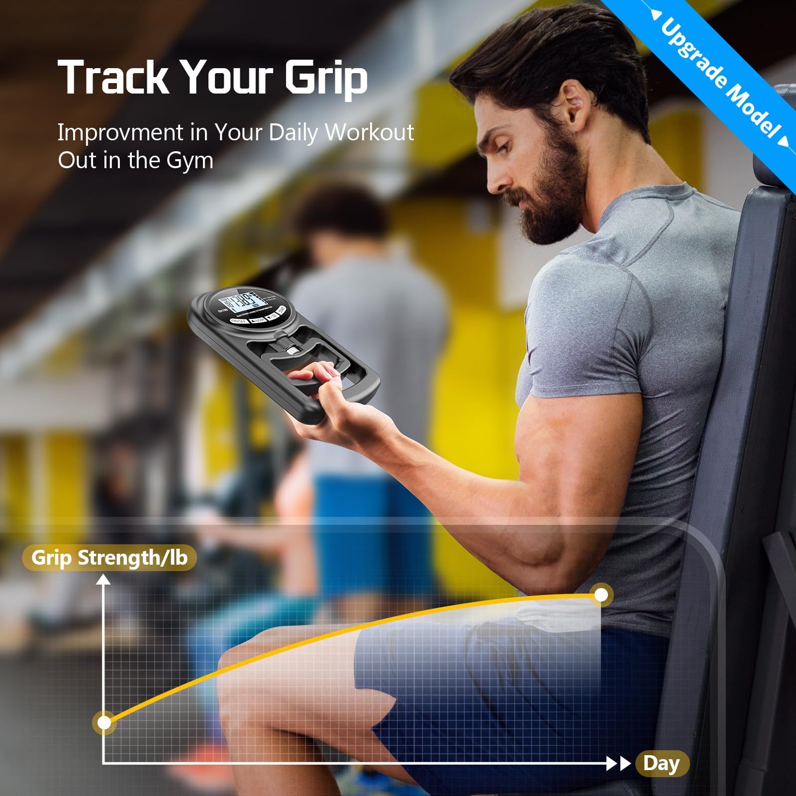 Hand Dynamometer Grip Strength Trainer - Electronic Hand Grip Strength Tester view 2