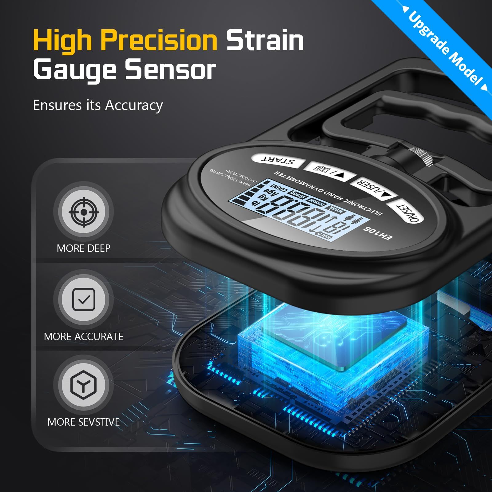 Hand Dynamometer Grip Strength Trainer - Electronic Hand Grip Strength Tester view 4
