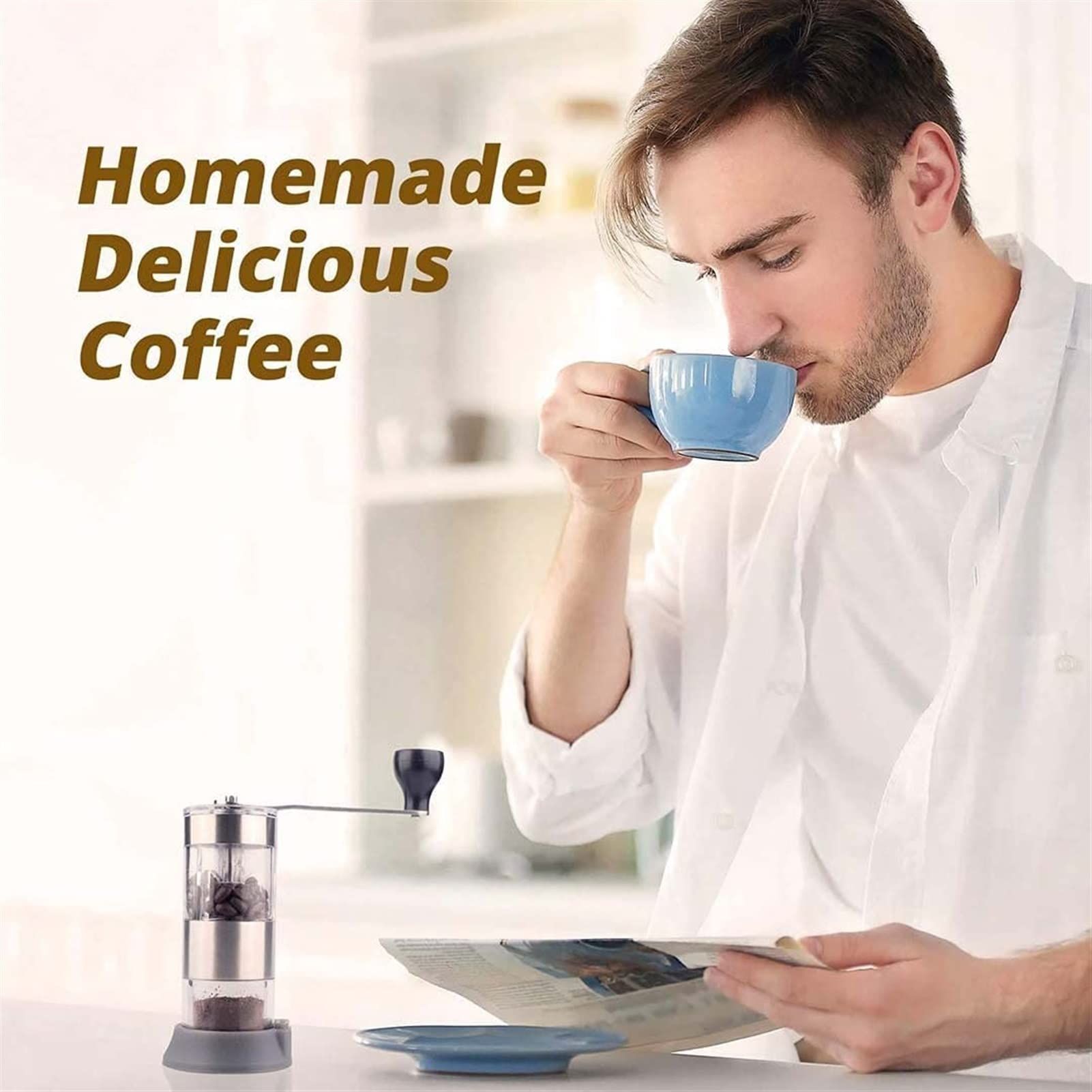 Portable Coffee Grinders Manual Coffee Grinder Mini Convenient Ceramic Burr view 2