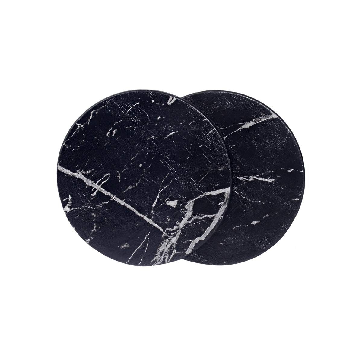 Coasters for Drinks, 6 PCS Premium PU Leather Drink Coasters with Holder, Heat view 2