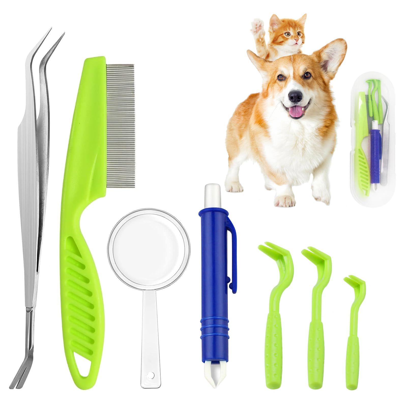 Tick Removal Tool Kit, 7Pcs Plastic Tick Removers Including Stainless Steel — image 1