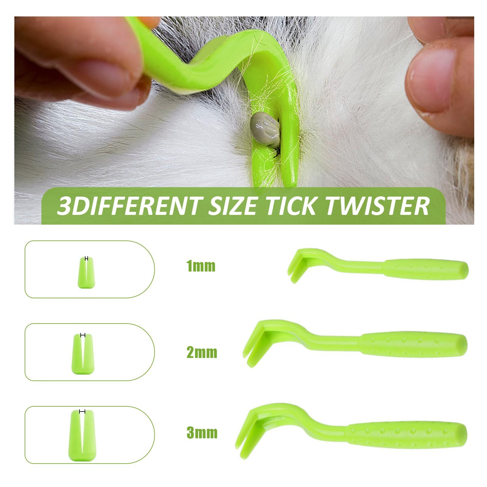 Tick Removal Tool Kit, 7Pcs Plastic Tick Removers Including Stainless Steel view 2