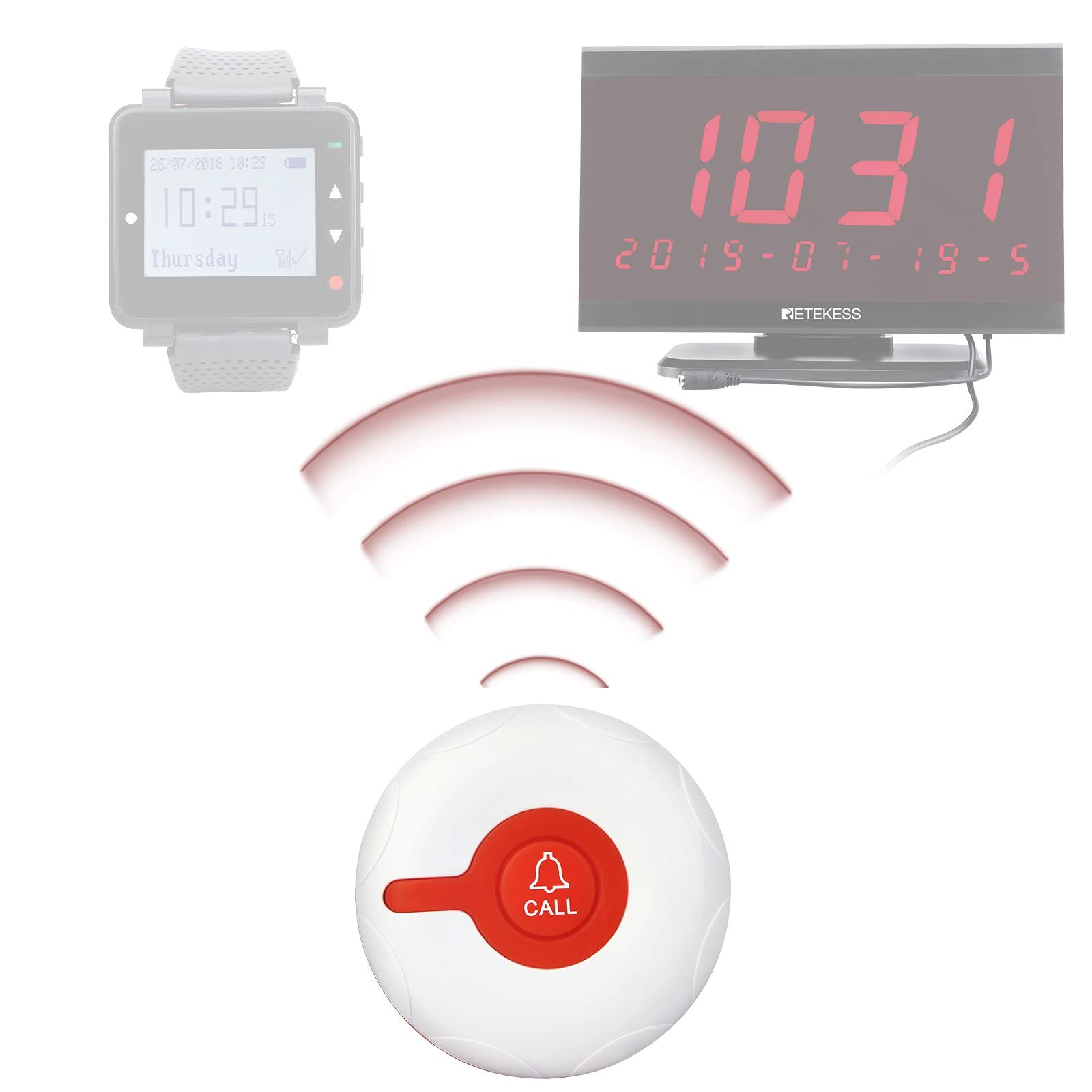 Waterproof wireless call buttons for nursing staff pagers and restaurant call view 5