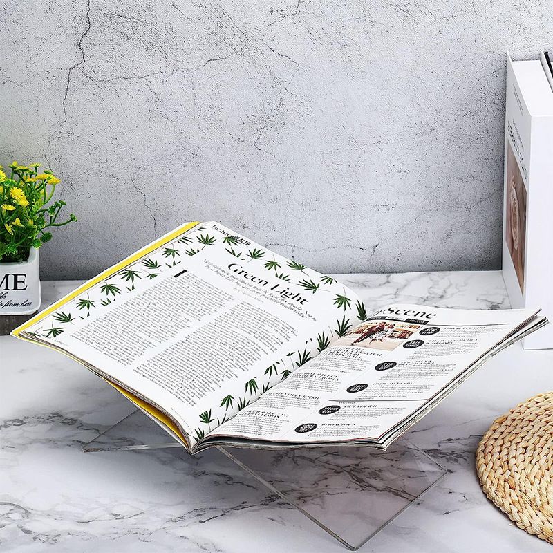 Large Open Book Display Stand for Cookbook Art Book Bible Guest Book - Coffee view 3