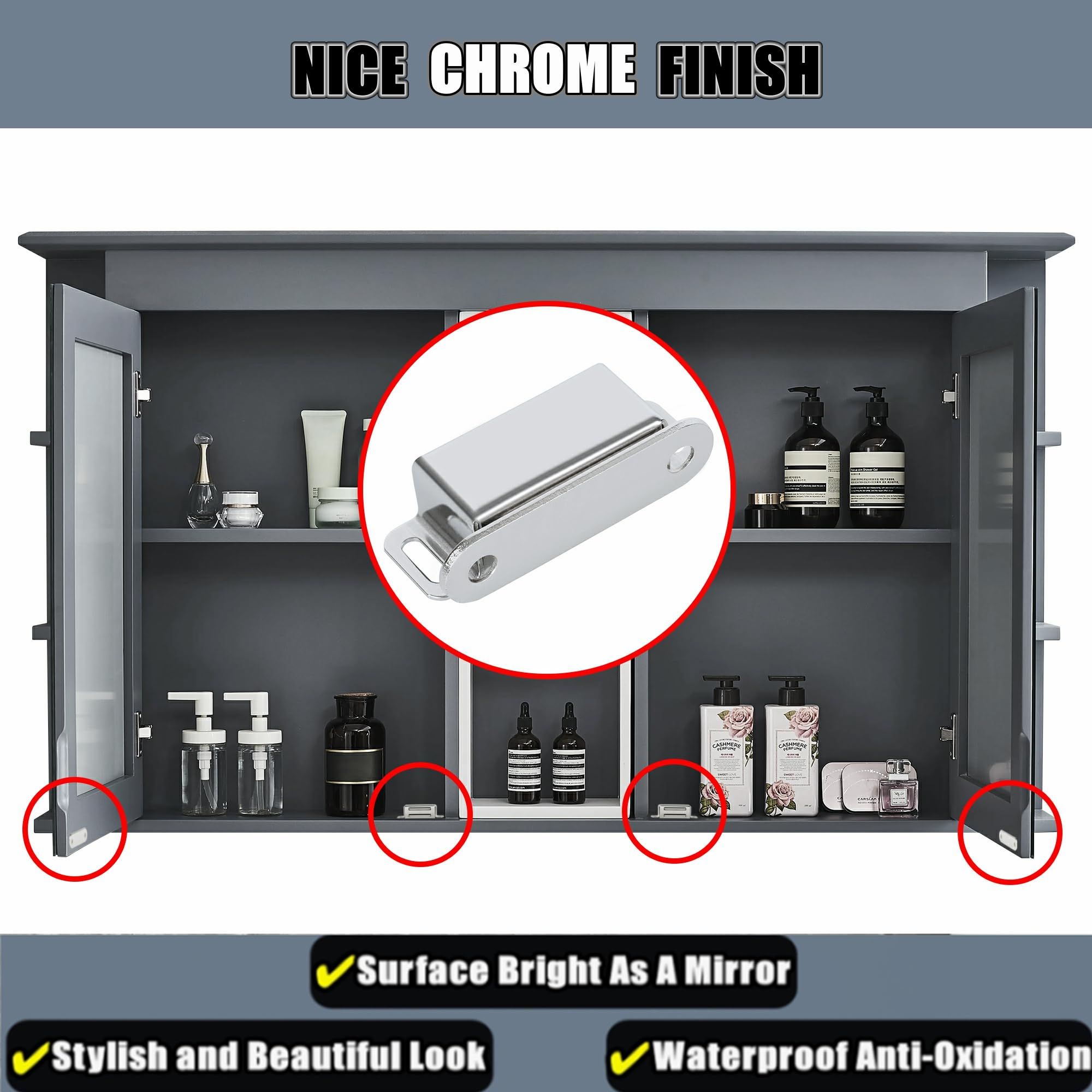 Cabinet Magnetic Catch,Door Catch with Strong Magnetic for Cabinet,Closet view 2