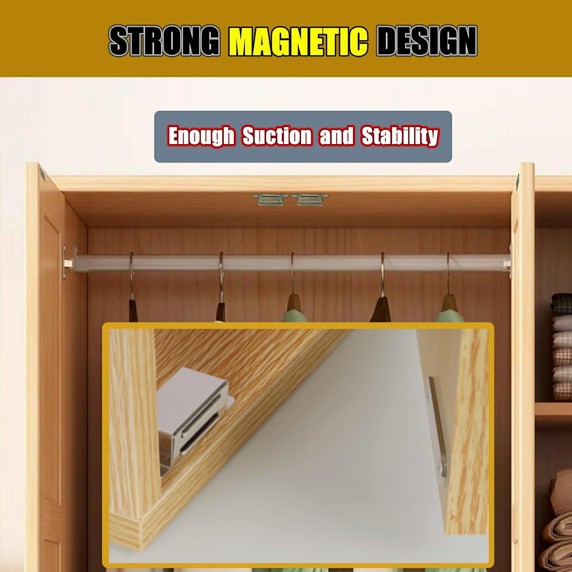 Cabinet Magnetic Catch,Door Catch with Strong Magnetic for Cabinet,Closet view 4