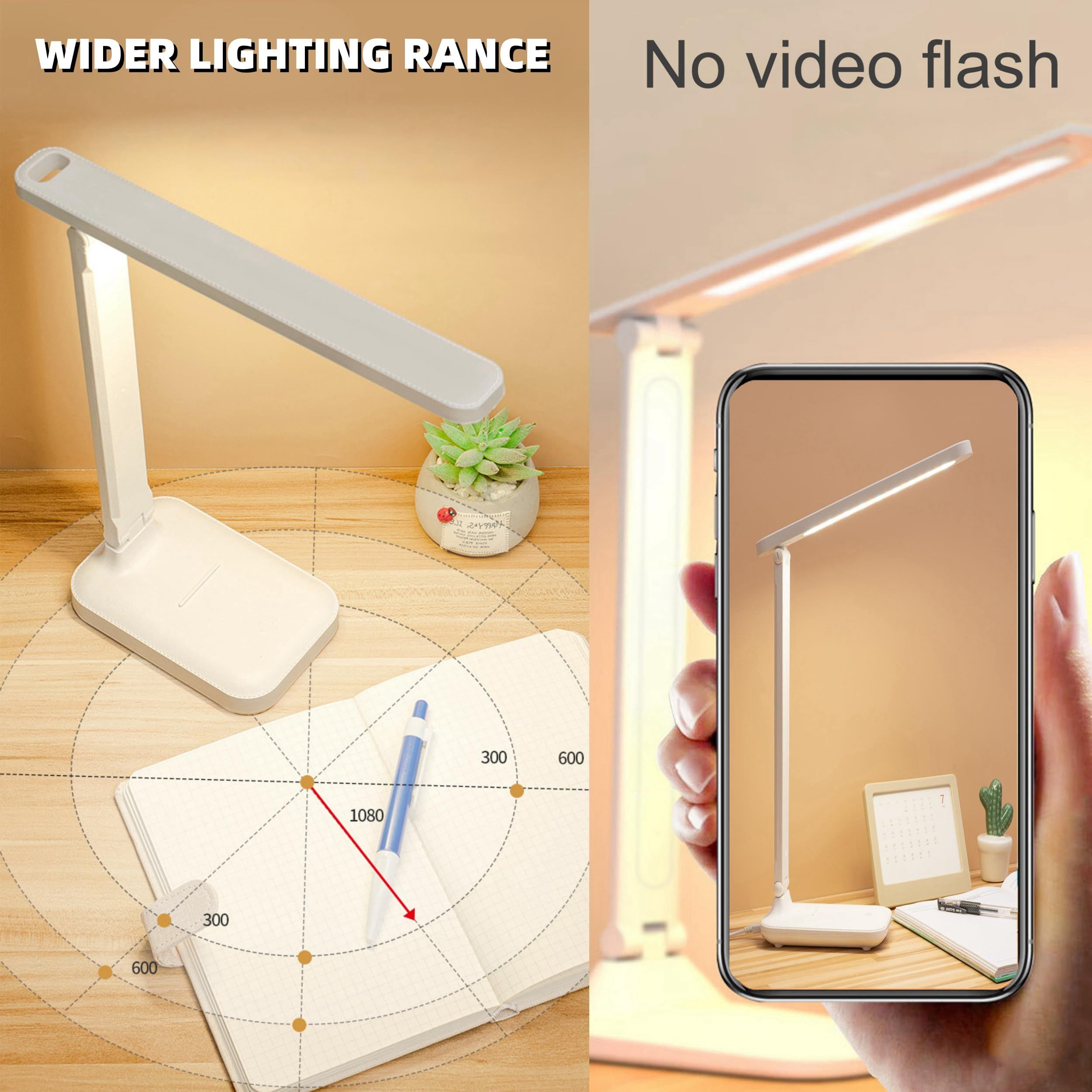 LED desk lamp wireless charging mini USB touch switch dimming control color view 4