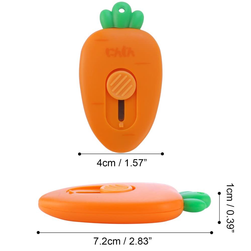 4pc Creative Carrot an Strawberry Shaped Art & Craft Cutter Retractable Box view 3