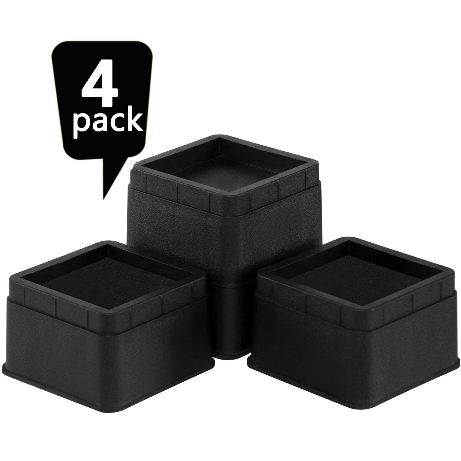 4pc Bed Risers inch Heavy Duty Furniture Risers for Sofas Table Couch Lift — image 1