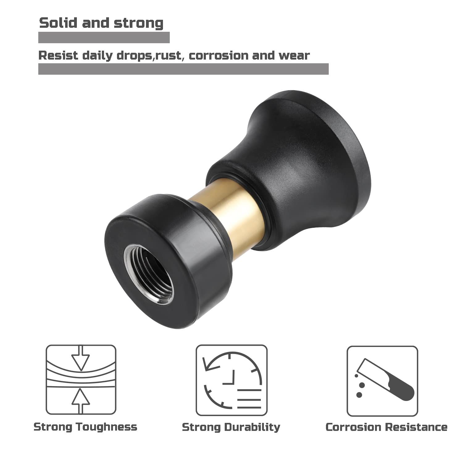 2pc Heavy Duty Brass Fireman Style High Power Leak Proof Adjustable Garden view 2