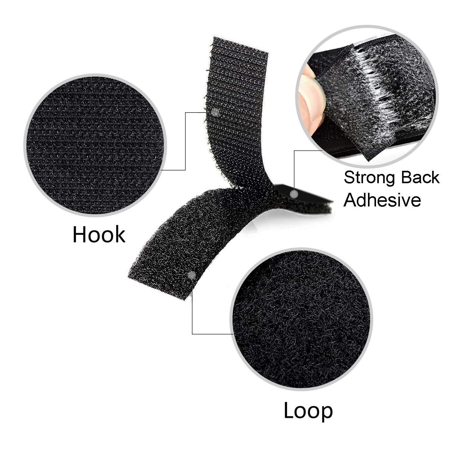 15pc Hook and Loop Strips with Adhesive
