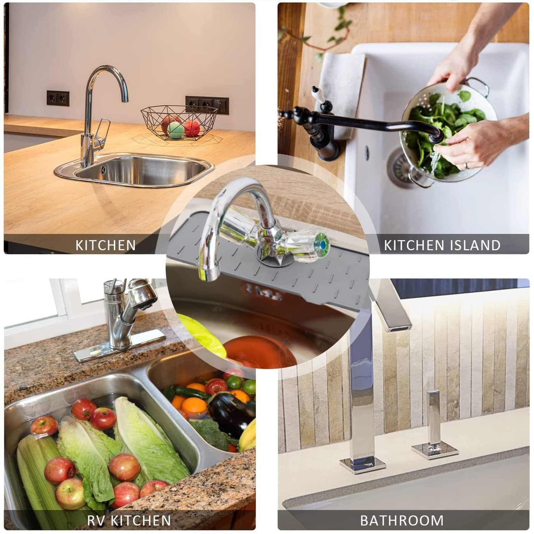 Kitchen Bathroom Silicon Sink Splash Drying Mat view 4