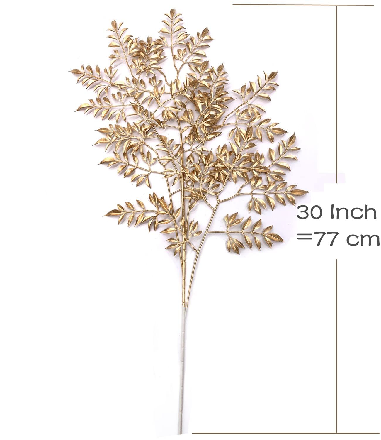2pc Gold Ferns Artificial Plants Large Tall Christmas Decorations view 5