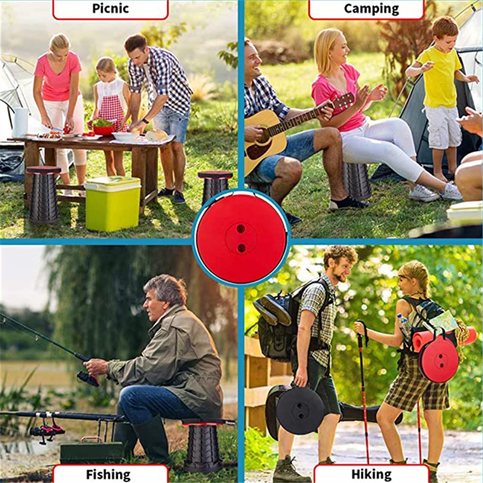 Folding Camping Stool, Collapsible Stool Portable Lightweight Retractable view 7