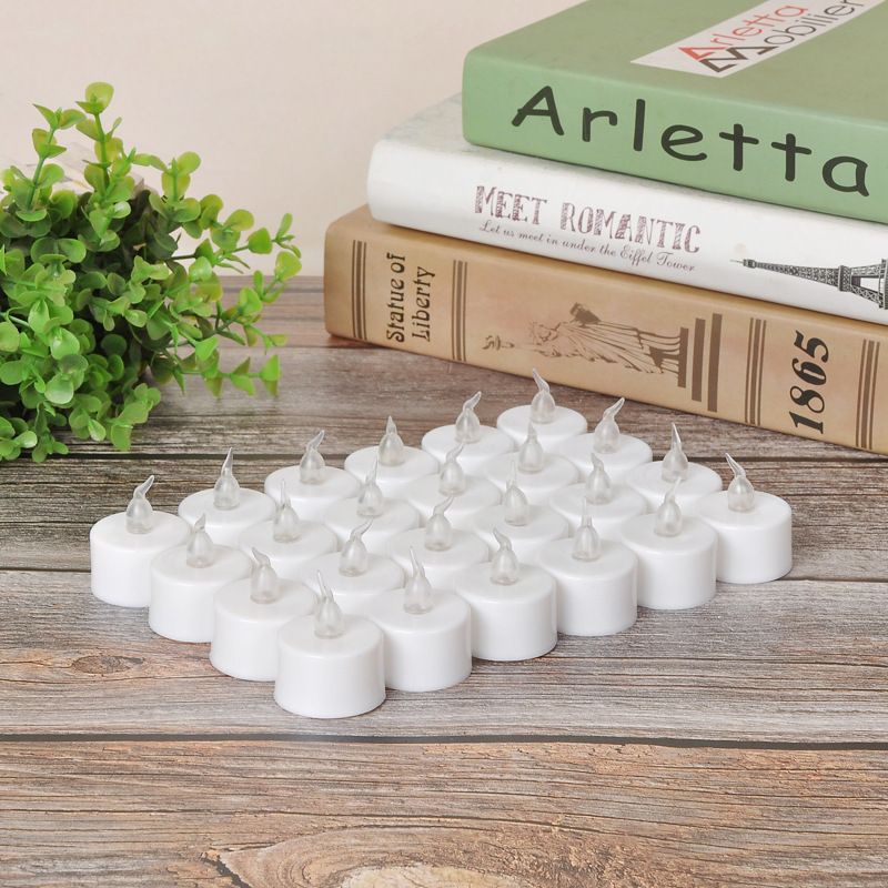 LED Tea Lights, 24 Pack Flickering Flameless Tea Lights,Battery Operated Tea view 3