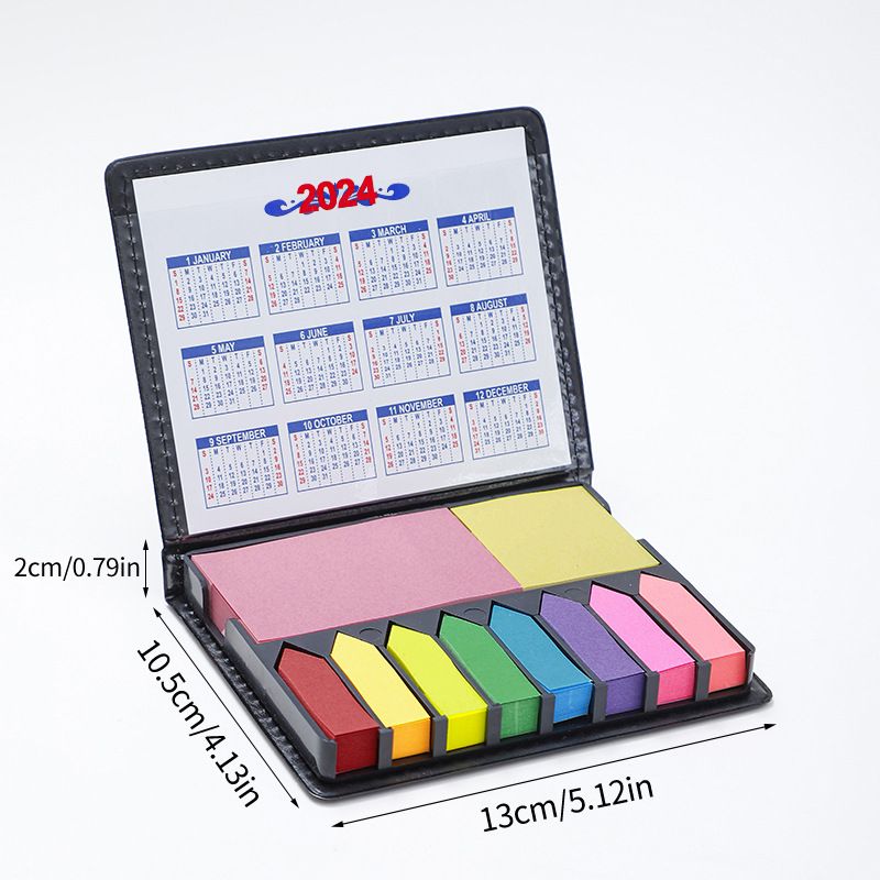 memo Notes Holder with Index tab Flags in Leather Like case — image 1