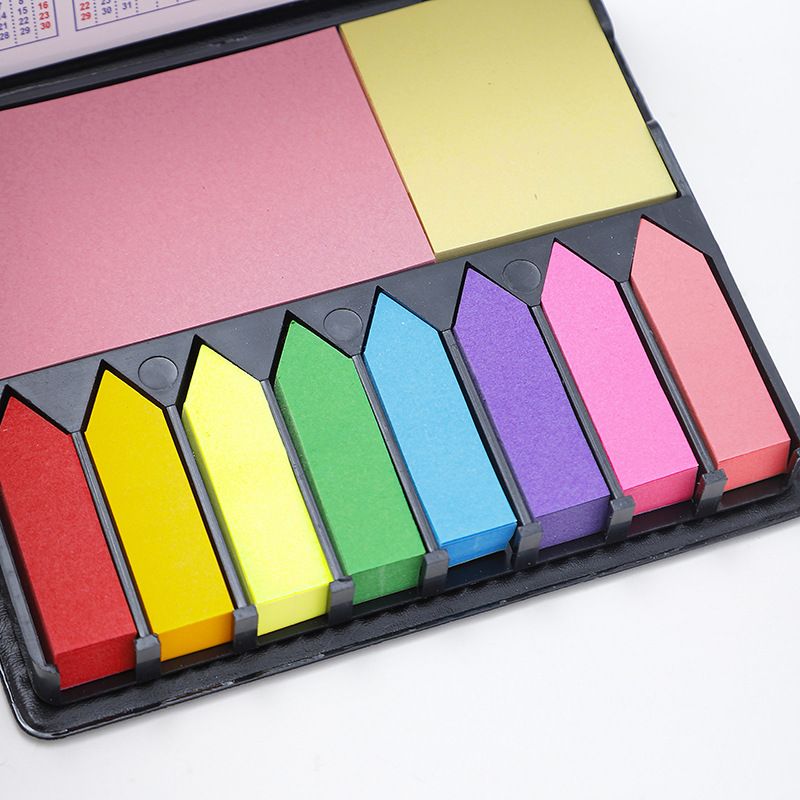 memo Notes Holder with Index tab Flags in Leather Like case view 4