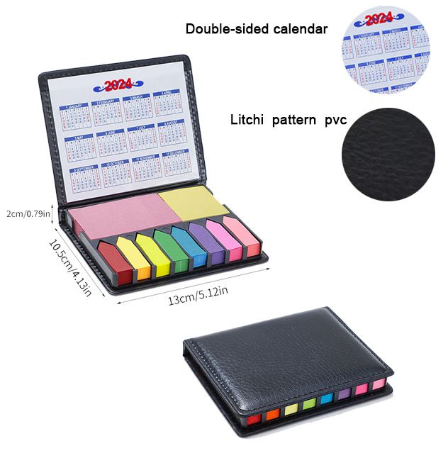 memo Notes Holder with Index tab Flags in Leather Like case view 10