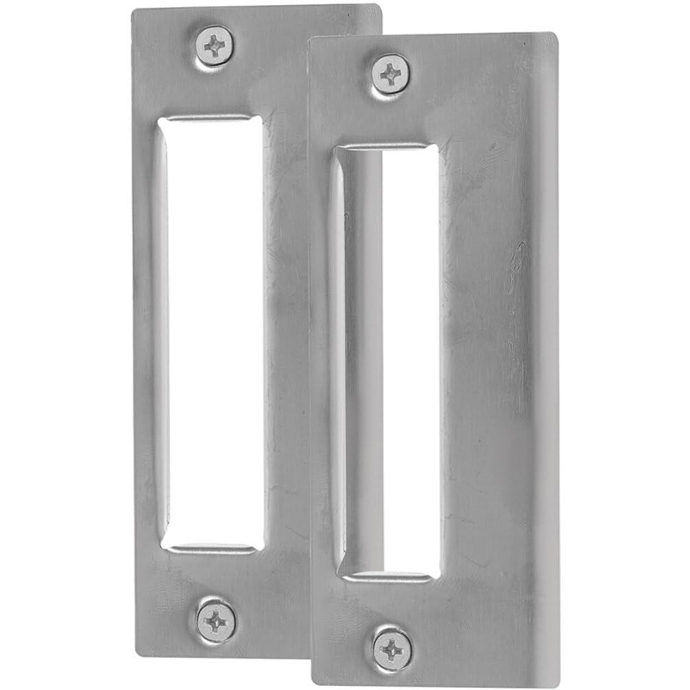 2Pcs Door Strike Plate, Door Latch Plate with Screws, Deadbolt Strike Plate view 2