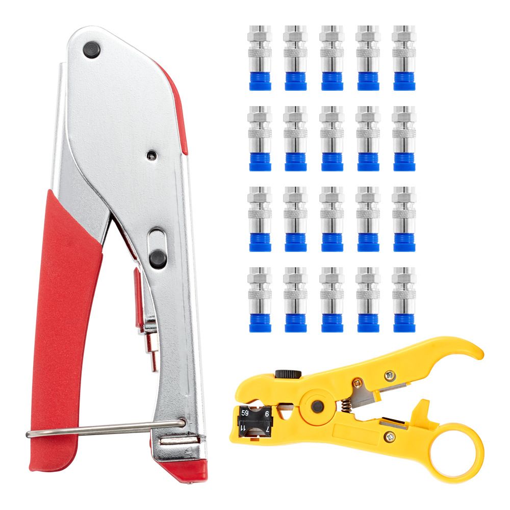 Coaxial Cable Crimper Coax Compression Tool Coaxial Cable Stripper for Cable view 2