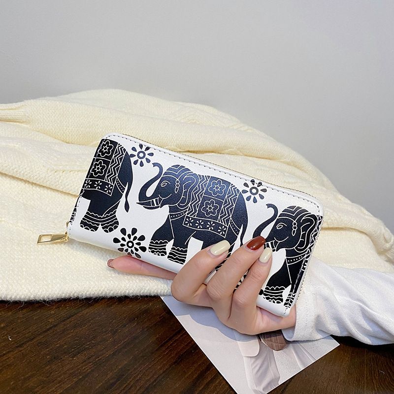 Women Wallet Clutch Long Purse Cartoon Printed Wallet ( Elephant) Purse Wallet