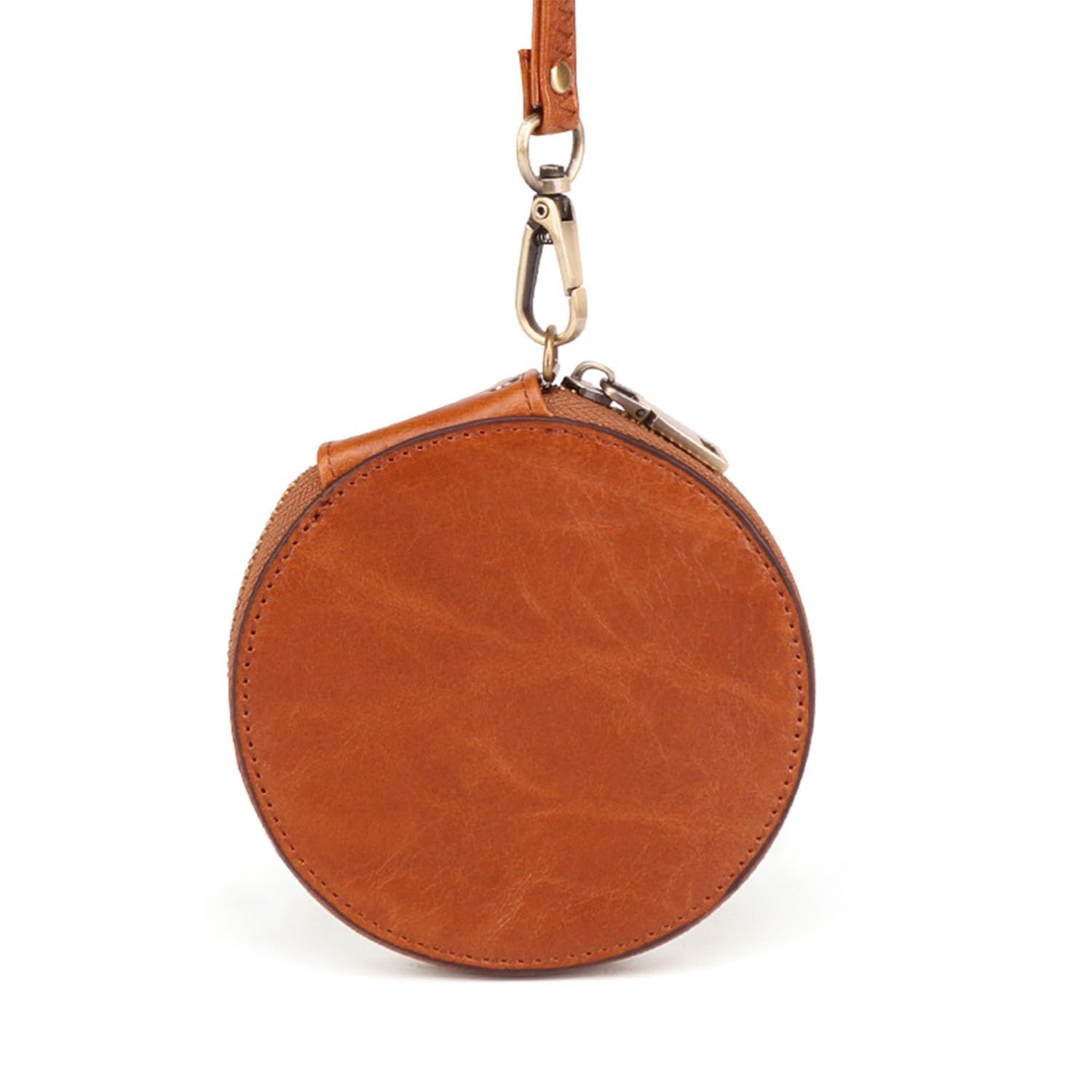 Leather Zipper Zero Wallet with Wrist Strap view 2