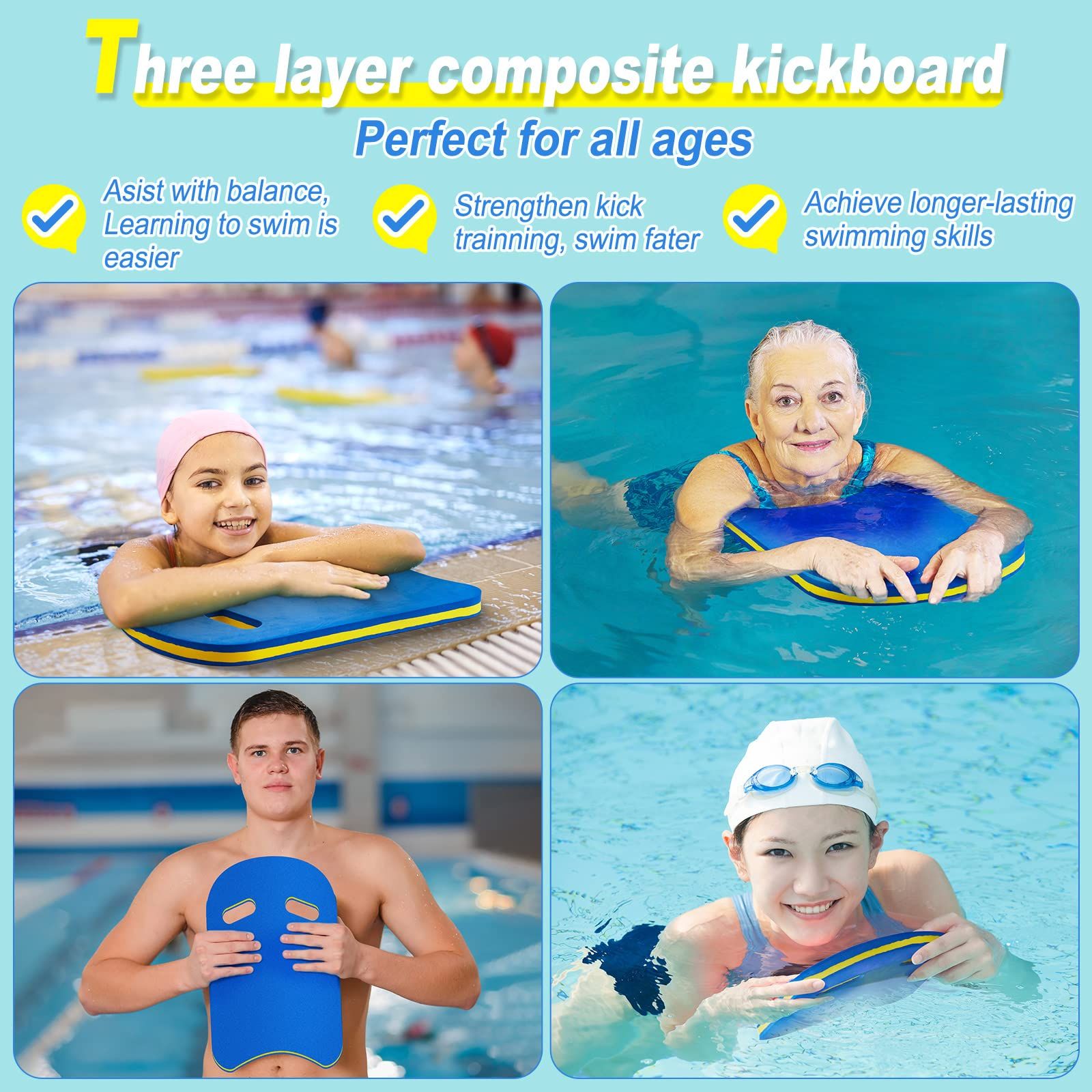 Safety Swimming Kickboard for Kid Adult Beginner Training Aid Pool Kick Board view 4