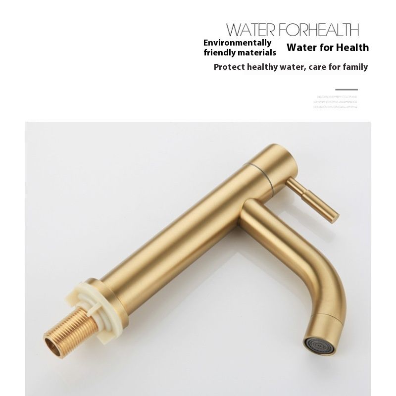 Solid Brass Single Handle Circular Faucet for Bathroom Sink view 3