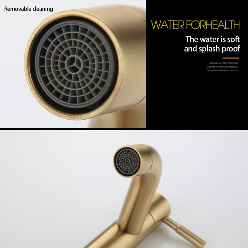 Solid Brass Single Handle Circular Faucet for Bathroom Sink view 4