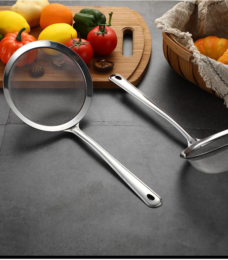 Fine Mesh Strainers with Handle Dining Room Noodle Dumplings Stainless Steel view 3