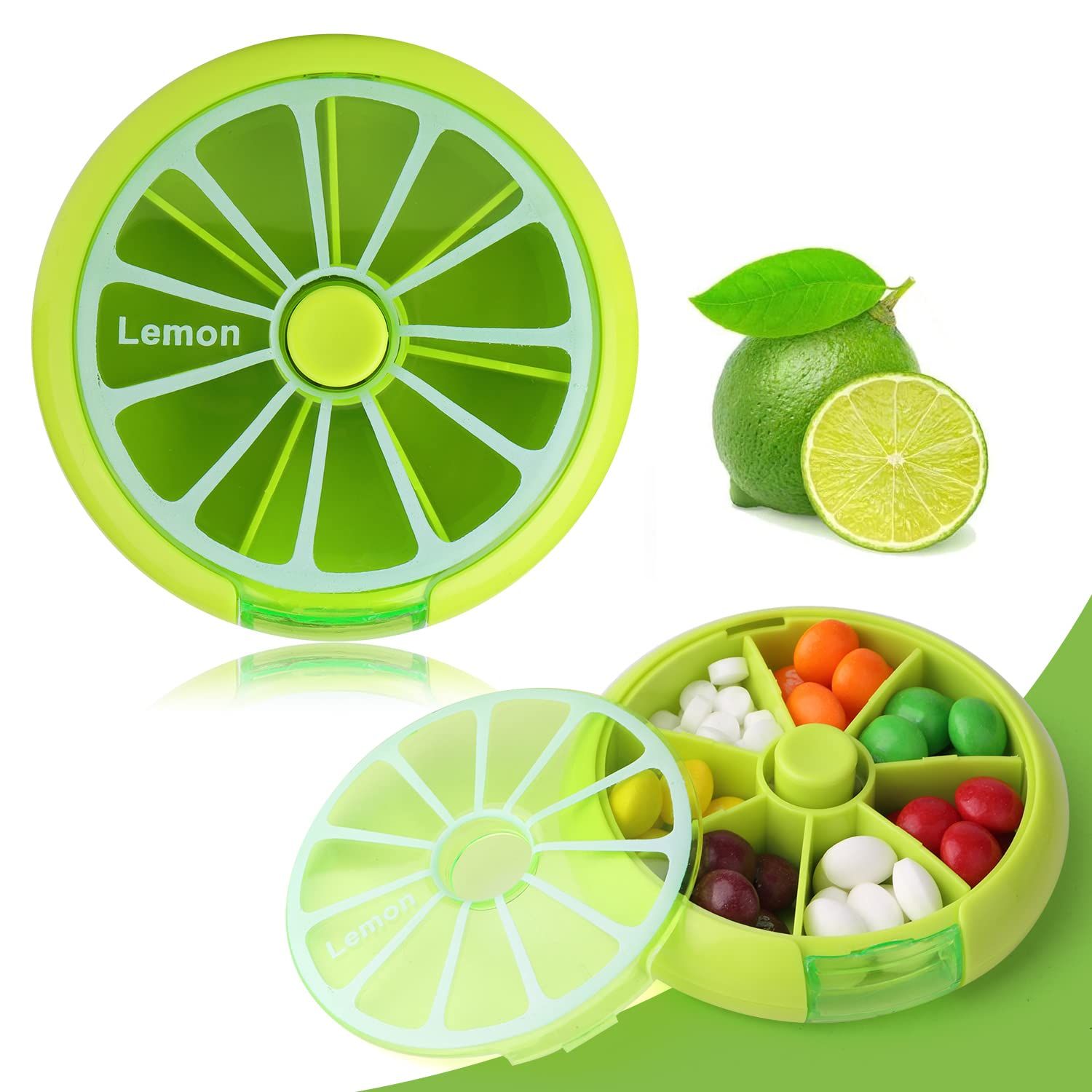 Creative Portable Mini 7 Day Weekly Circular Shape Rotary Cute Fruit Style view 4