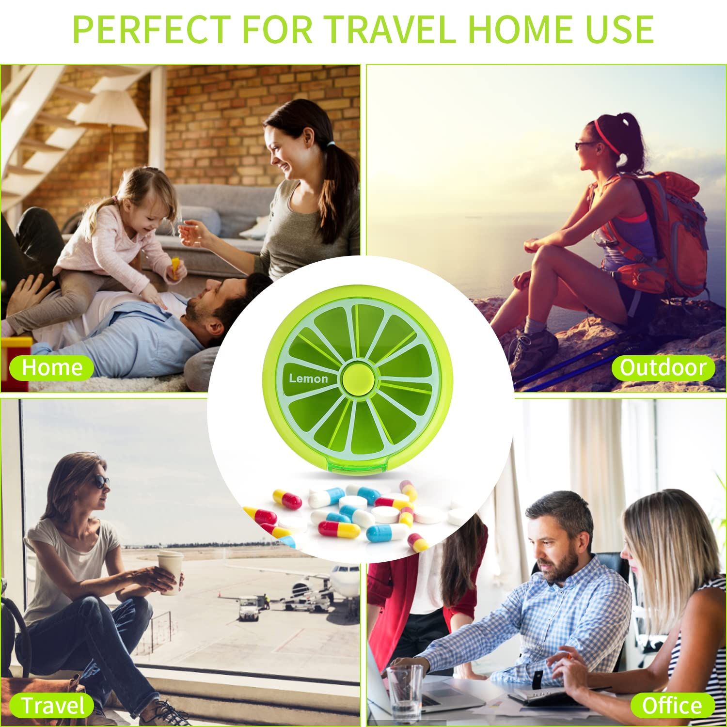 Creative Portable Mini 7 Day Weekly Circular Shape Rotary Cute Fruit Style view 5